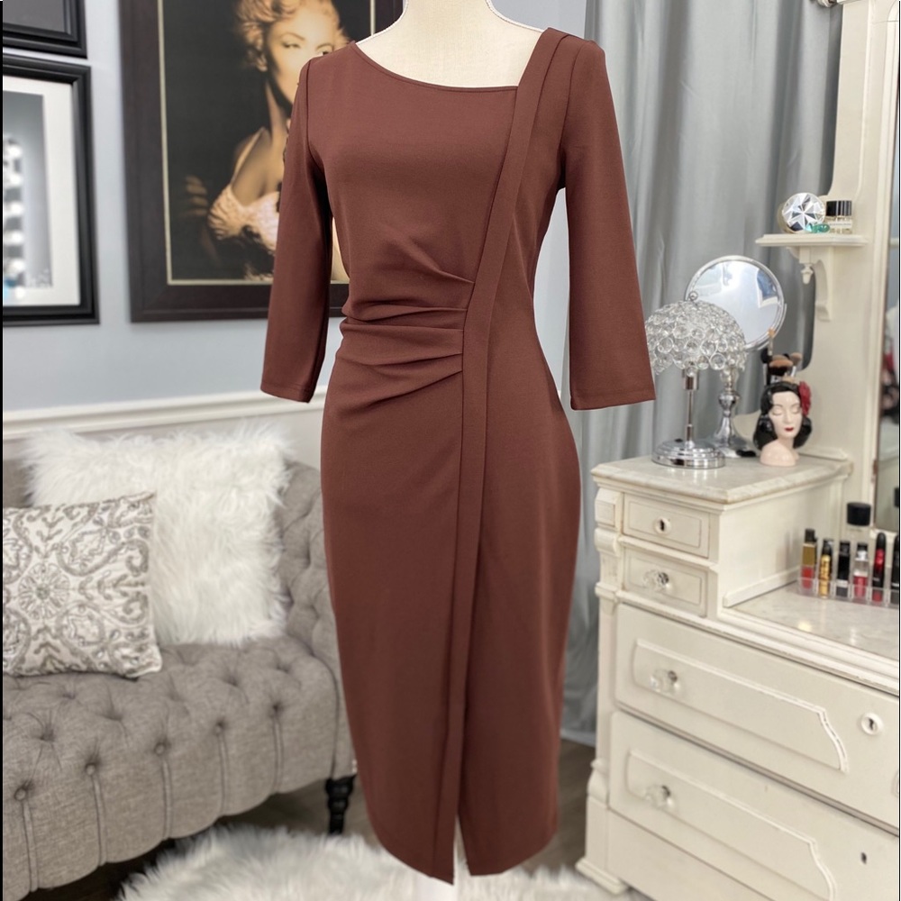 40s Brown Vintage Reproduction Dress